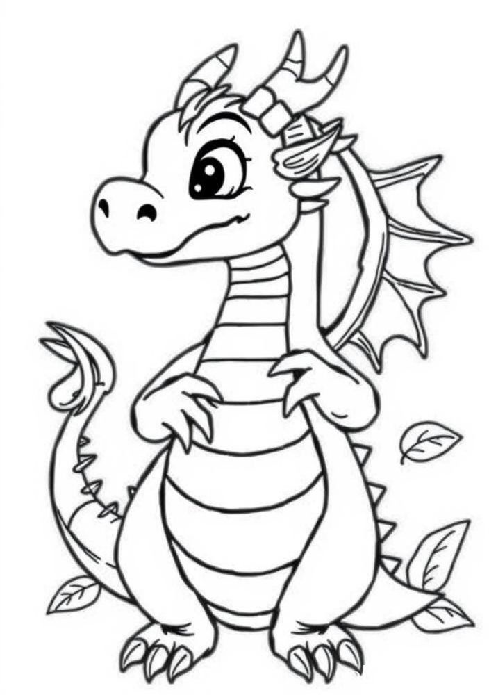 Desenho de Fruta do Dragão em Pé para Colorir