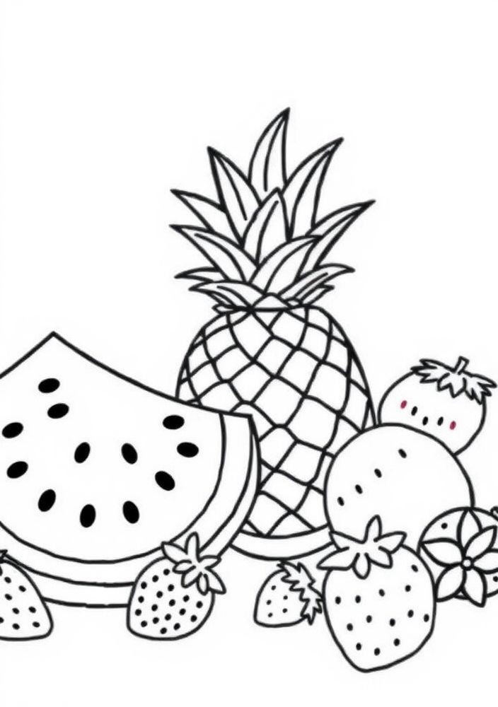 Desenho de Frutas Suculentas para Colorir
