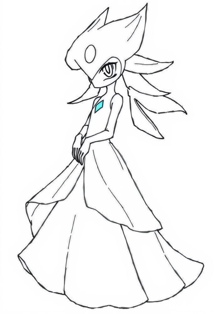 Desenho de Gardevoir elegante para colorir