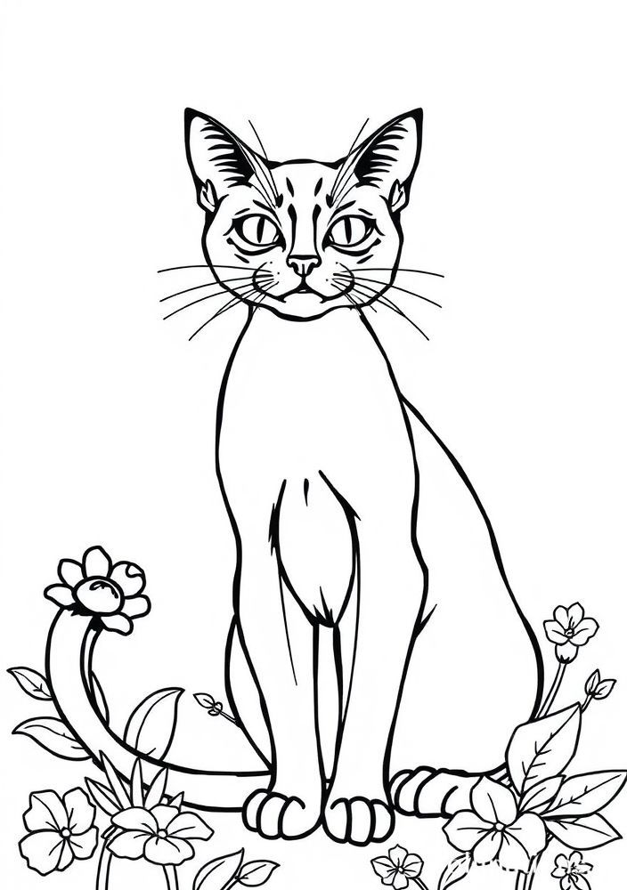 Desenho de Gato Preto para Colorir