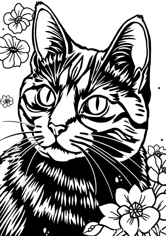 Desenho de Gato Preto para colorir