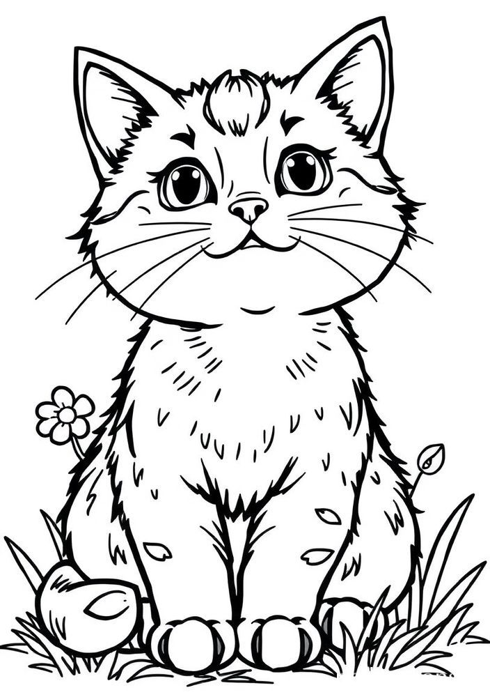 Desenho de Gato de Fazenda para colorir