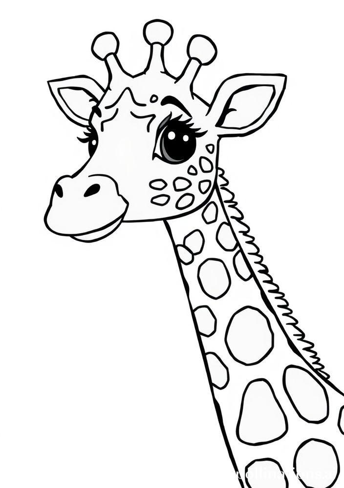 Desenho de Girafa Kawaii para colorir
