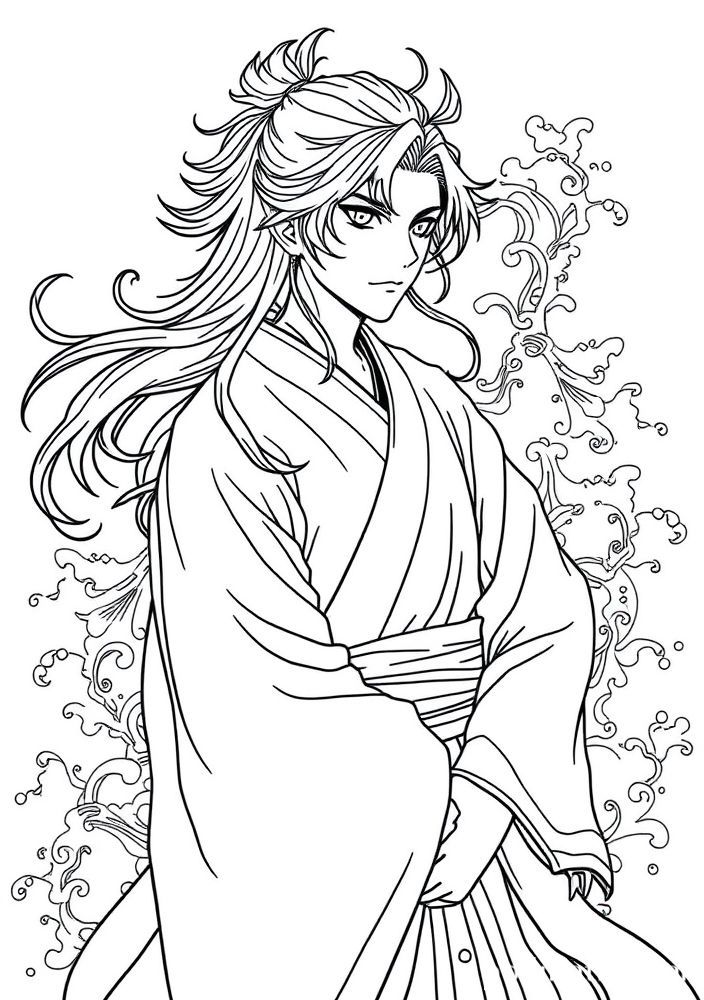 Desenho de Giyu Tomioka para colorir