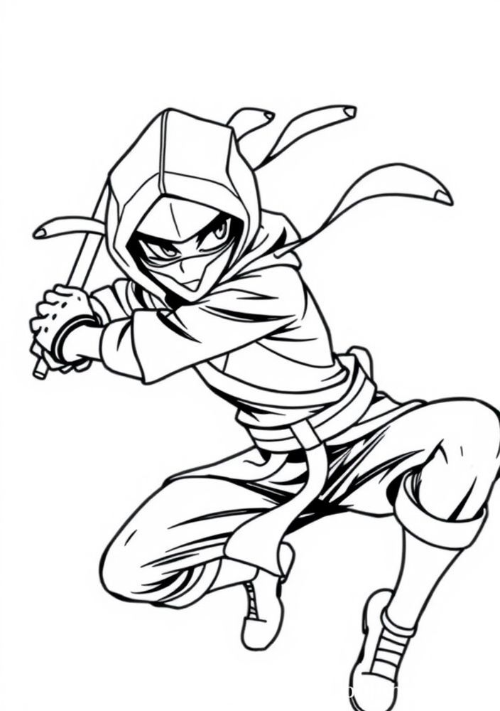 Desenho de Greninja em ação para colorir