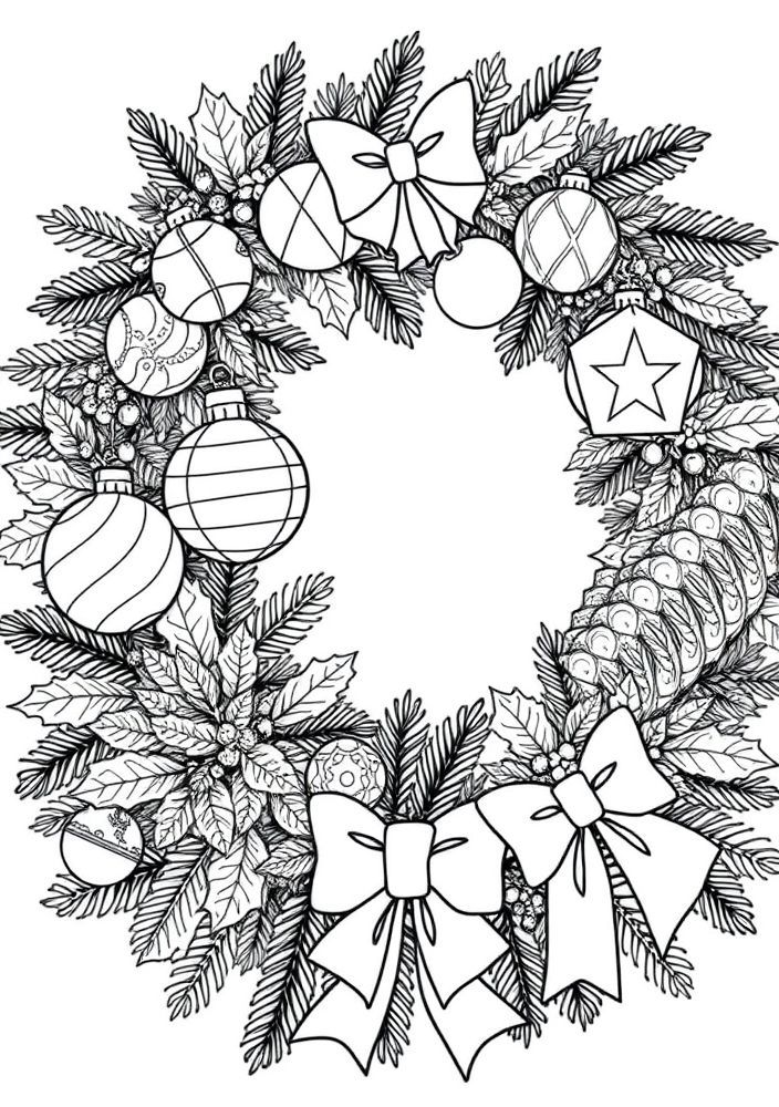 Desenho de Guirlanda de Natal para Colorir