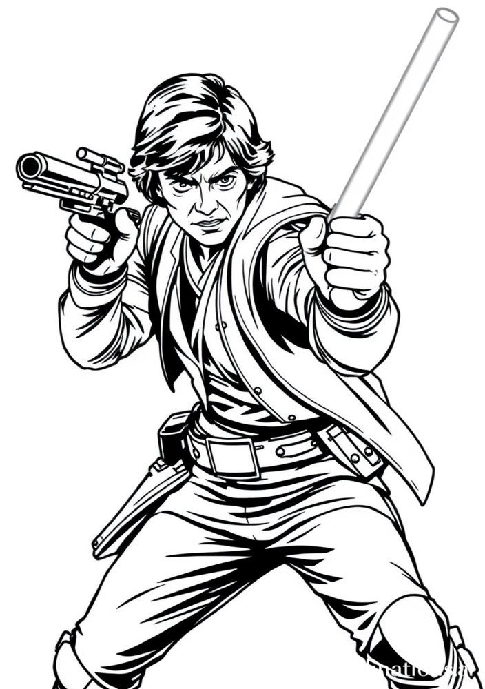 Desenho de Han Solo para colorir