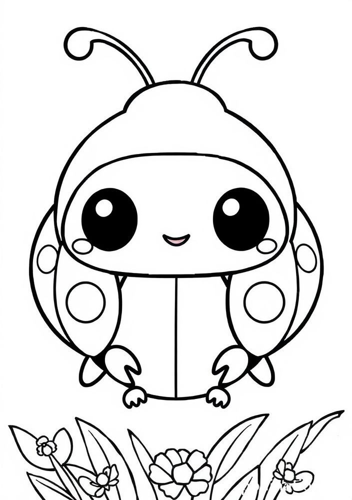 Desenho de Inseto Kawaii para colorir