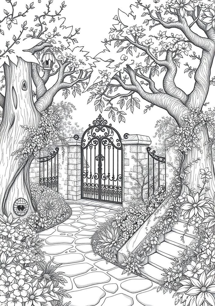 Desenho de Jardim Secreto para colorir
