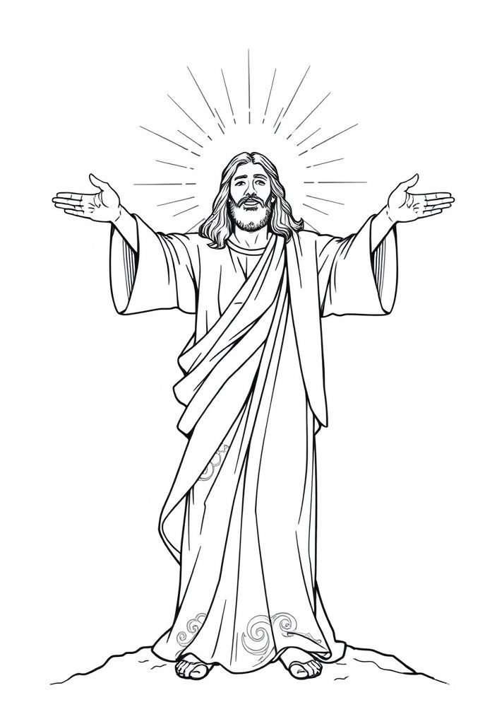 Desenho de Jesus ressuscitado para colorir