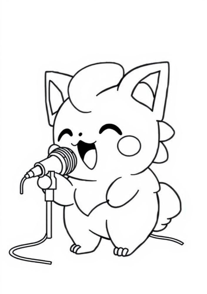 Desenho de Jigglypuff apaixonado para colorir