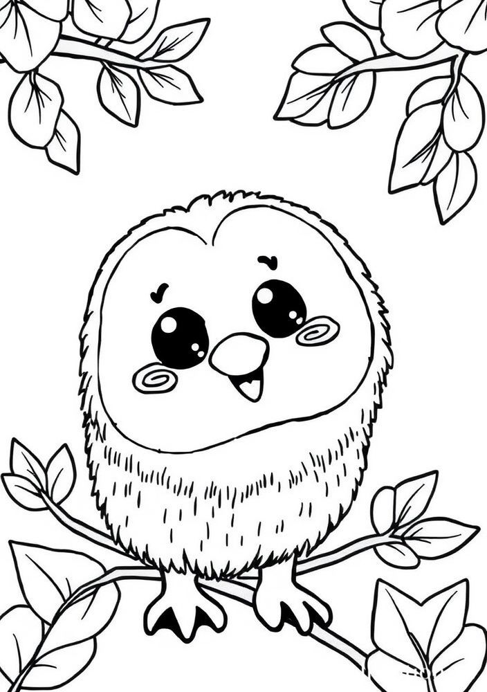 Desenho de Kiwi com Sorriso Brincalhão para colorir