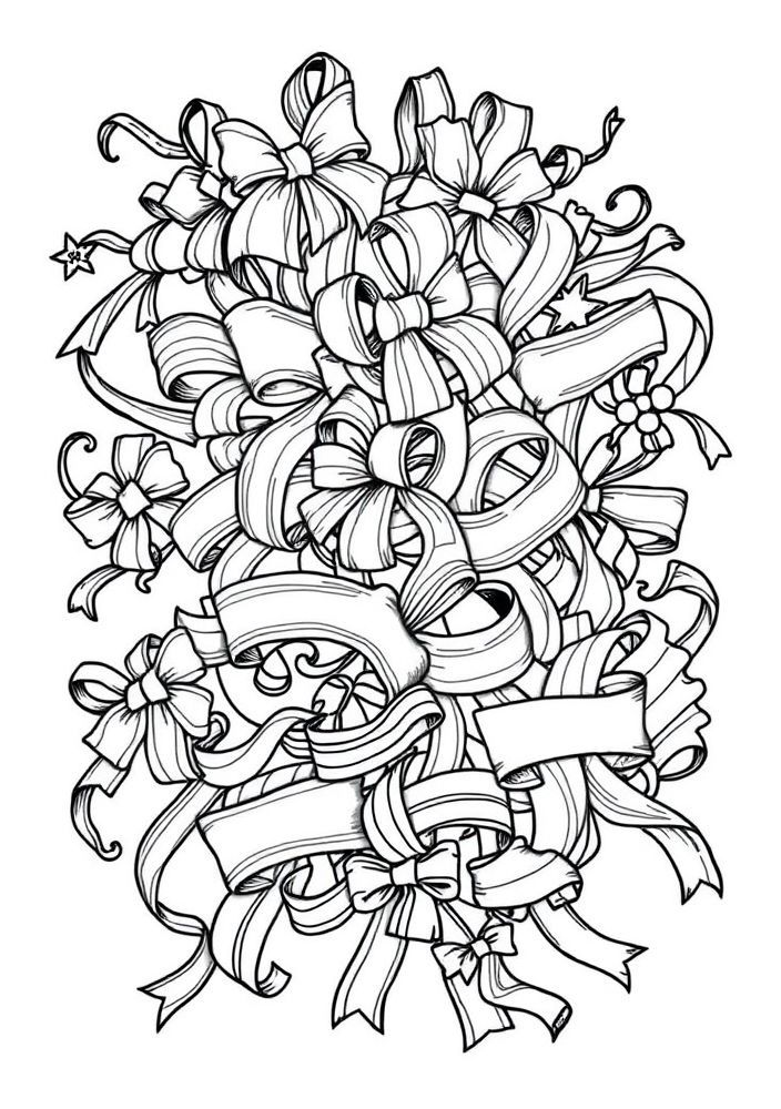 Desenho de Laços de Natal para Colorir