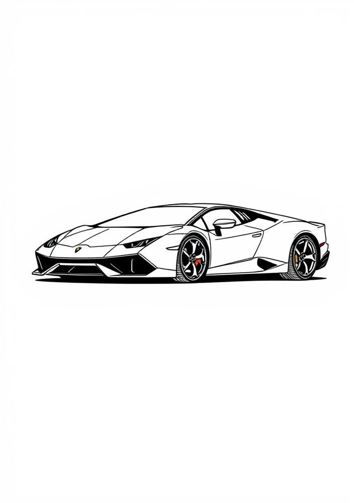 Desenho de Lamborghini com estilo minimalista para colorir