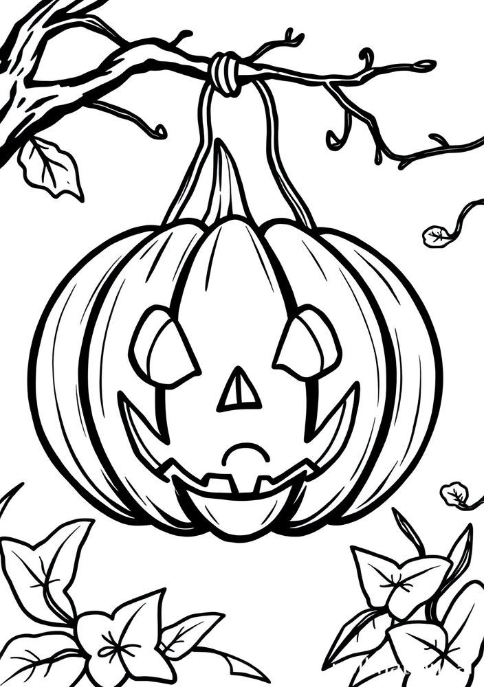 Desenho de Lanterna de Halloween para colorir