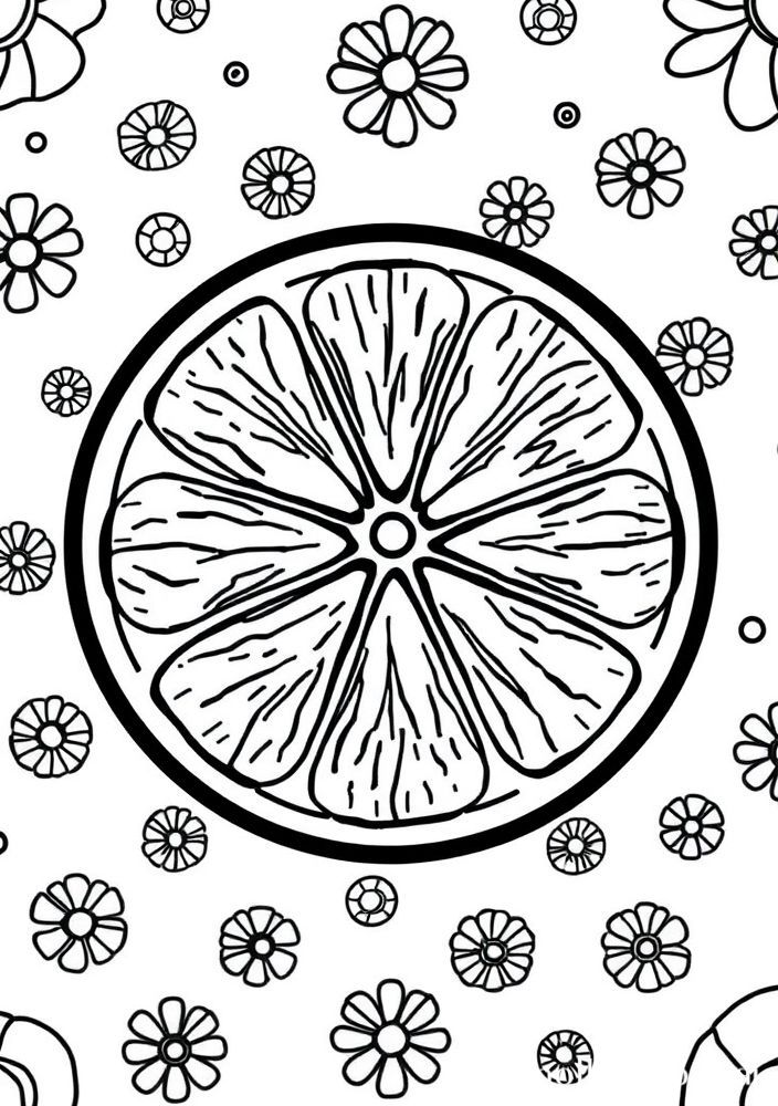 Desenho de Laranja com gominhos para colorir