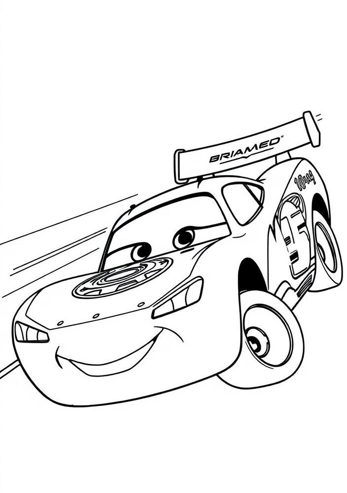 Desenho de Lightning McQueen para colorir