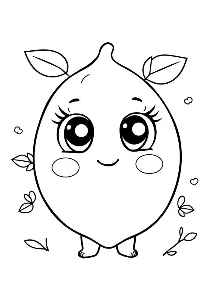 Desenho de Limão com olhinhos foram para colorir