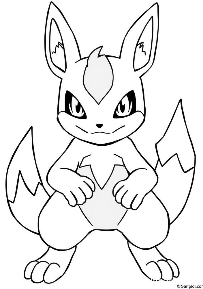 Desenho de Lucario em ação para colorir