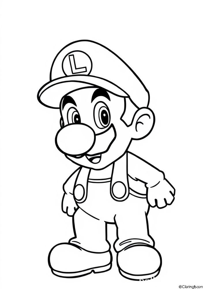 Desenho de Luigi, o mecânico italiano para colorir