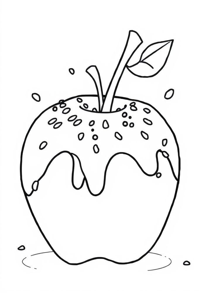 Desenho de Maçã do Amor para Colorir