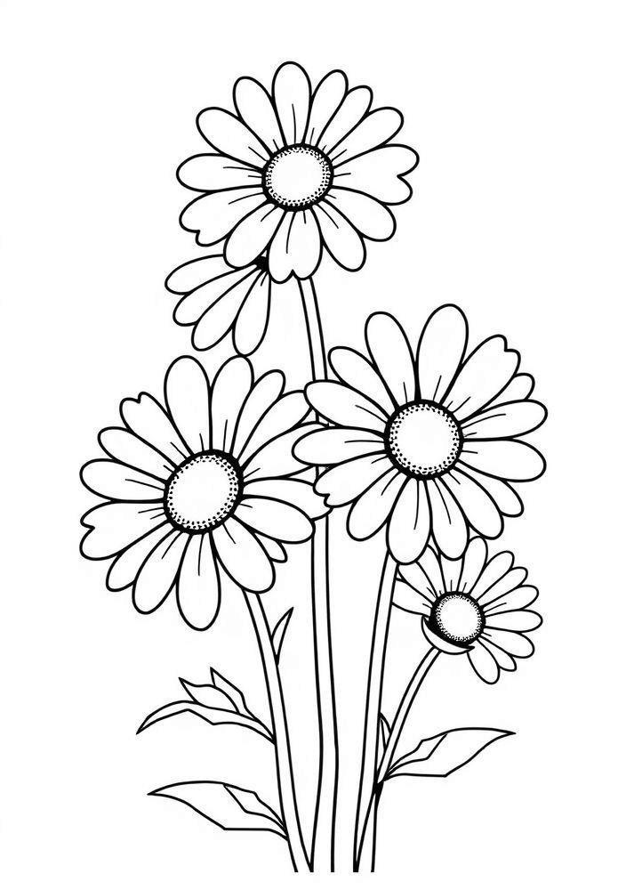 Desenho de Margaridas para Colorir