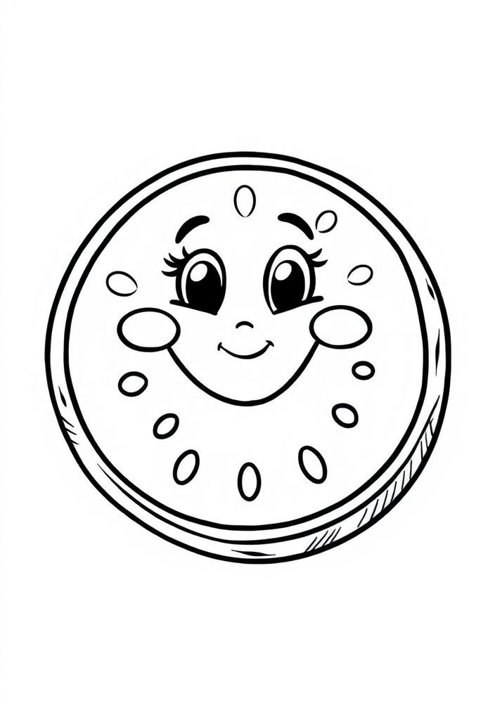 Desenho de Melancia alegre para colorir