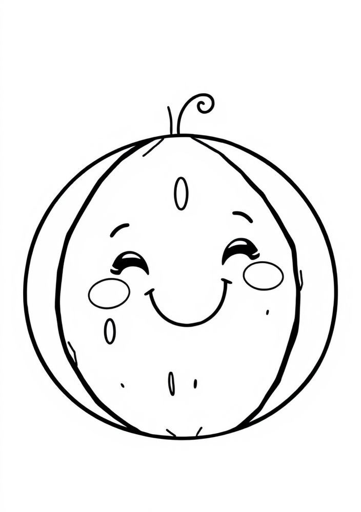 Desenho de Melancia feliz para colorir