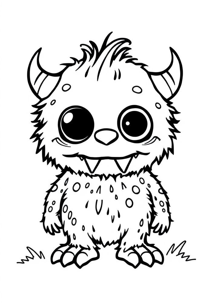 Desenho de Monstro Fofo para Colorir