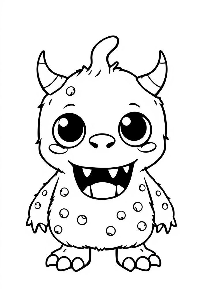 Desenho de Monstro Kawaii para colorir