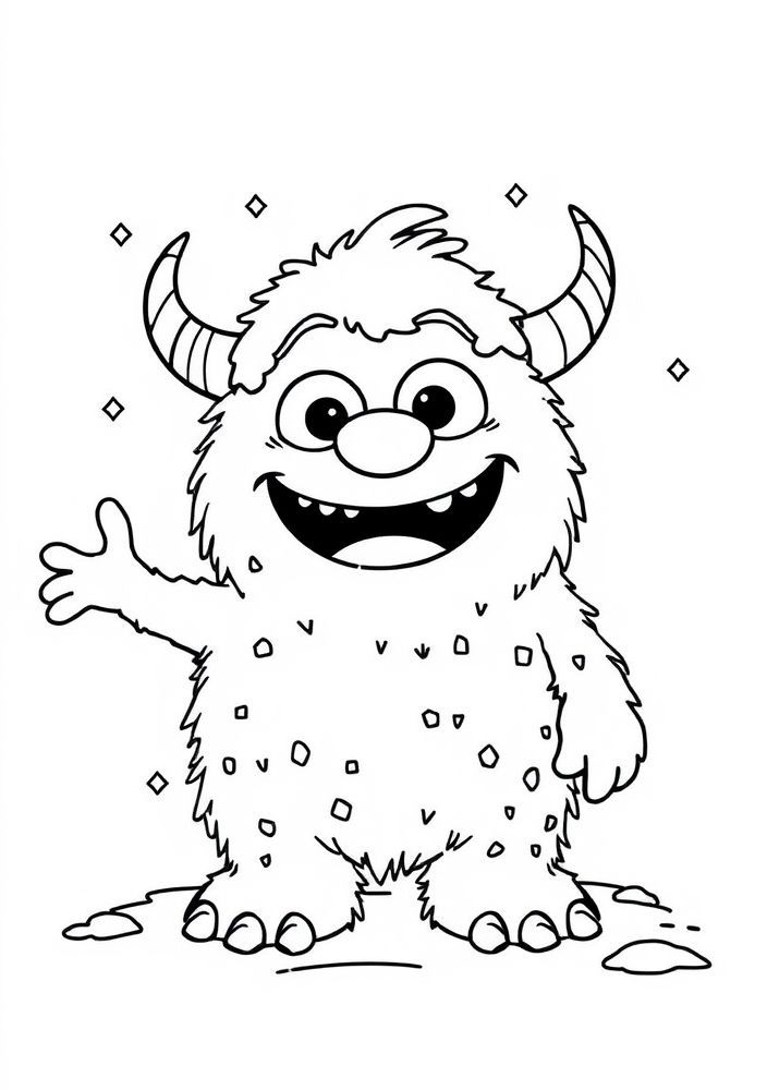 Desenho de Monstro das Neves para Colorir