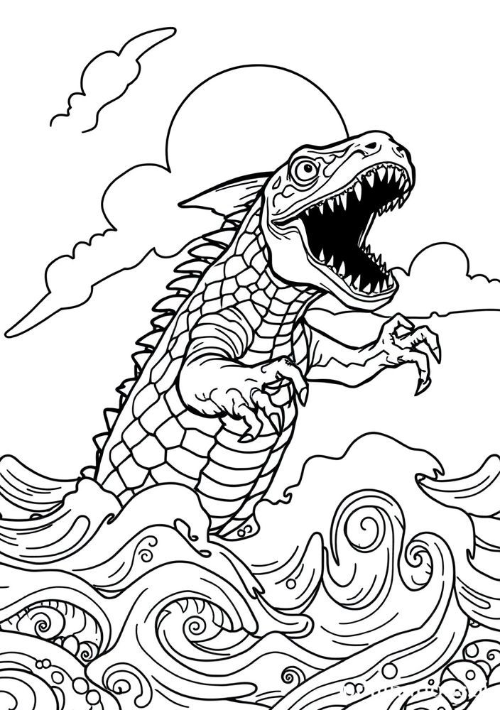 Desenho de Monstro dos Mares para Colorir