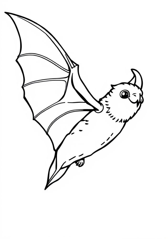 Desenho de Morcego voador para colorir