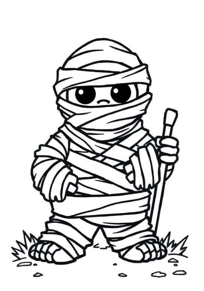 Desenho de Múmia para Colorir