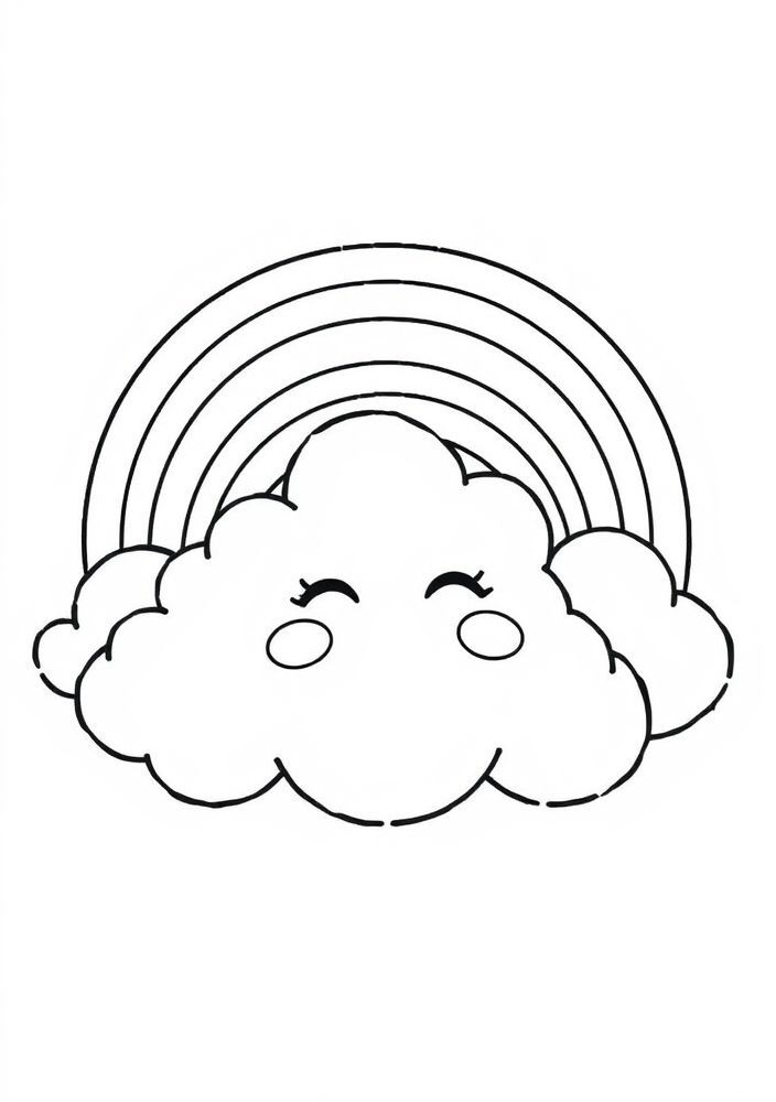 Desenho de Nuvens sorridentes para colorir