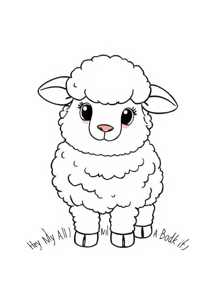 Desenho de Ovelha fofinha para colorir