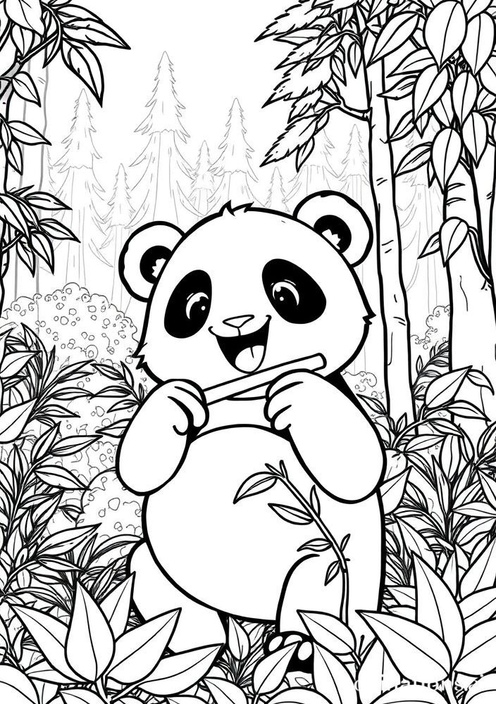 Desenho de Panda Brincalhão para colorir
