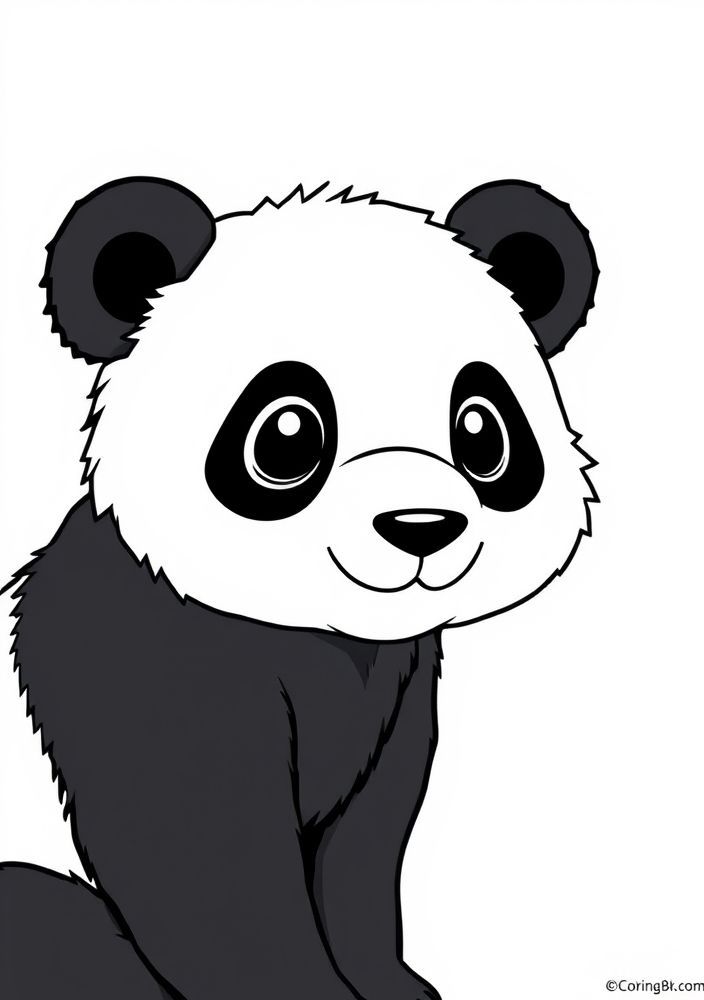 Desenho de Panda Kawaii para colorir