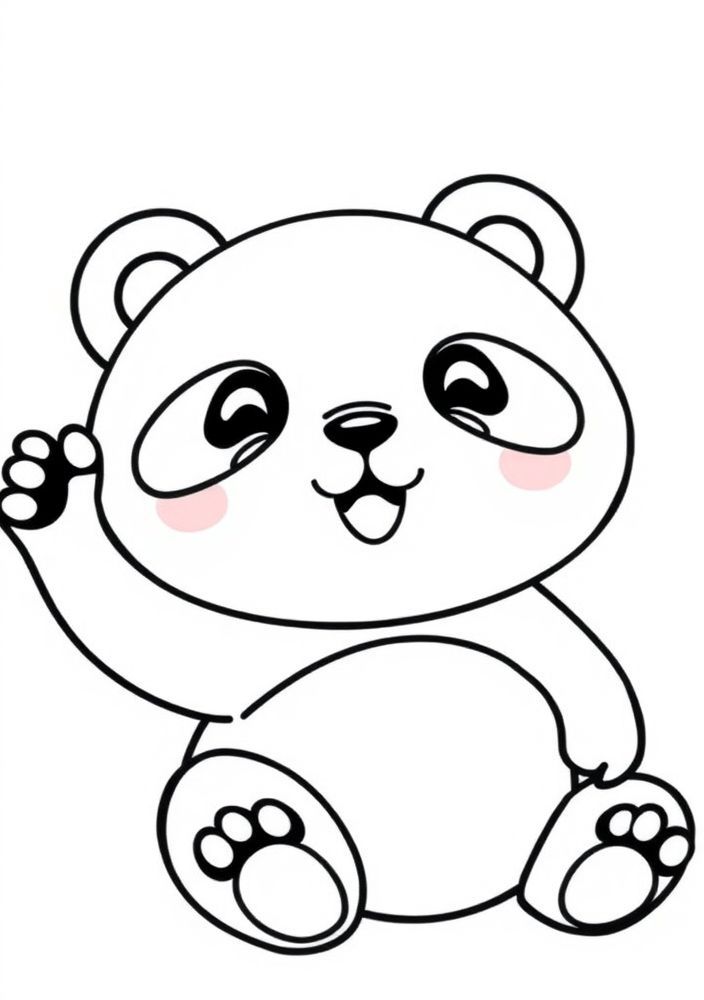 Desenho de Pandinha Kawaii para colorir