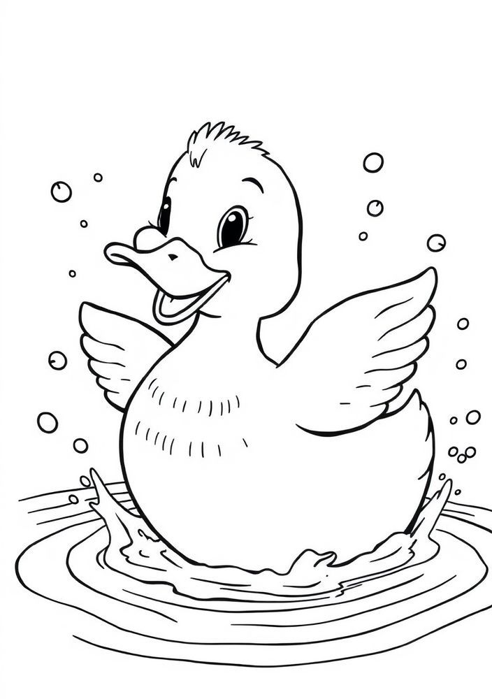 Desenho de Pato Alegre para Colorir