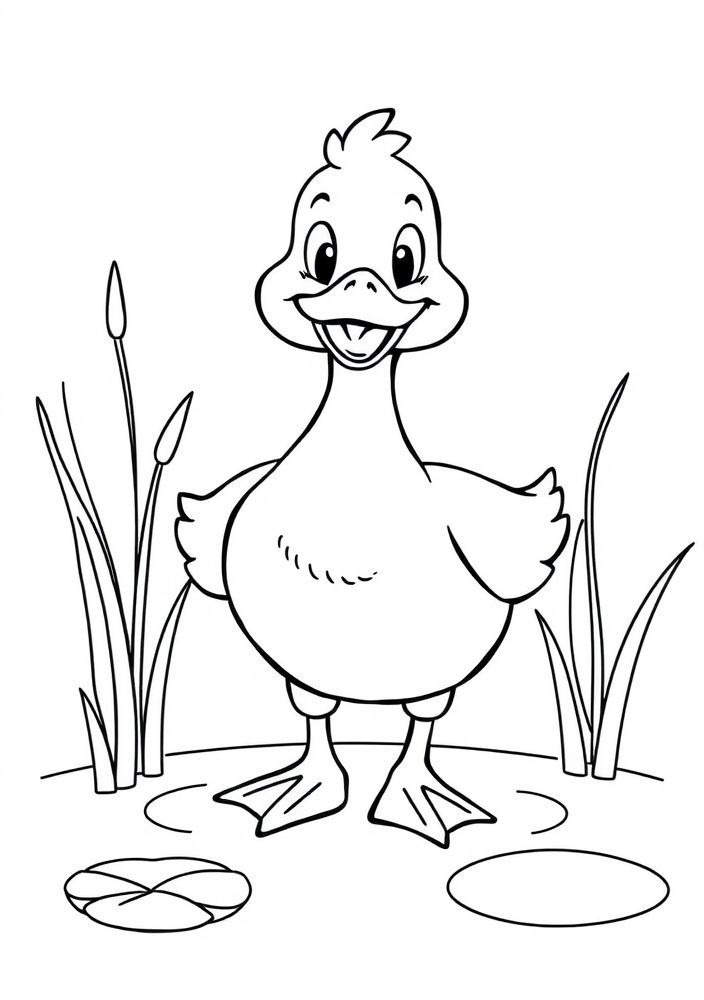 Desenho de Pato Alegre para Colorir