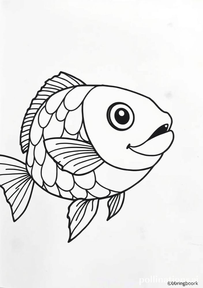 Desenho de Peixe Azul para colorir