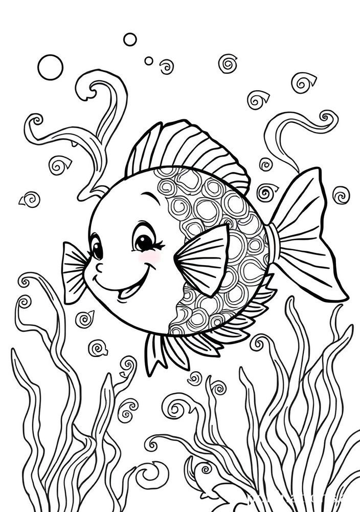 Desenho de Peixe Brincalhão para Colorir