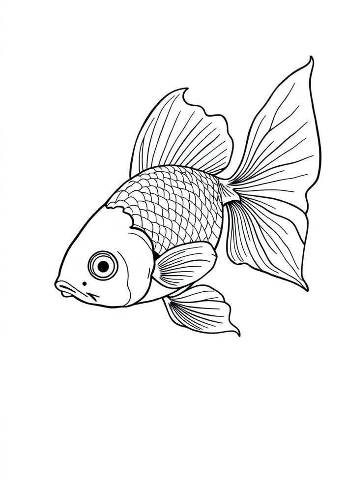 Desenho de Peixe-Dourado para colorir