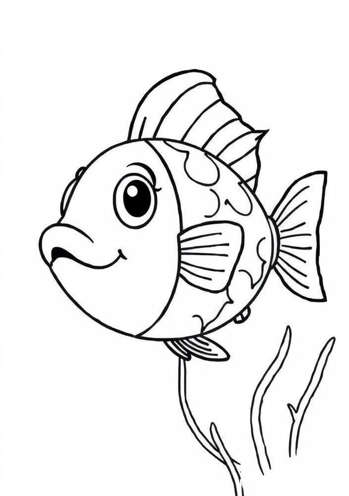 Desenho de Peixe Kawaii para colorir