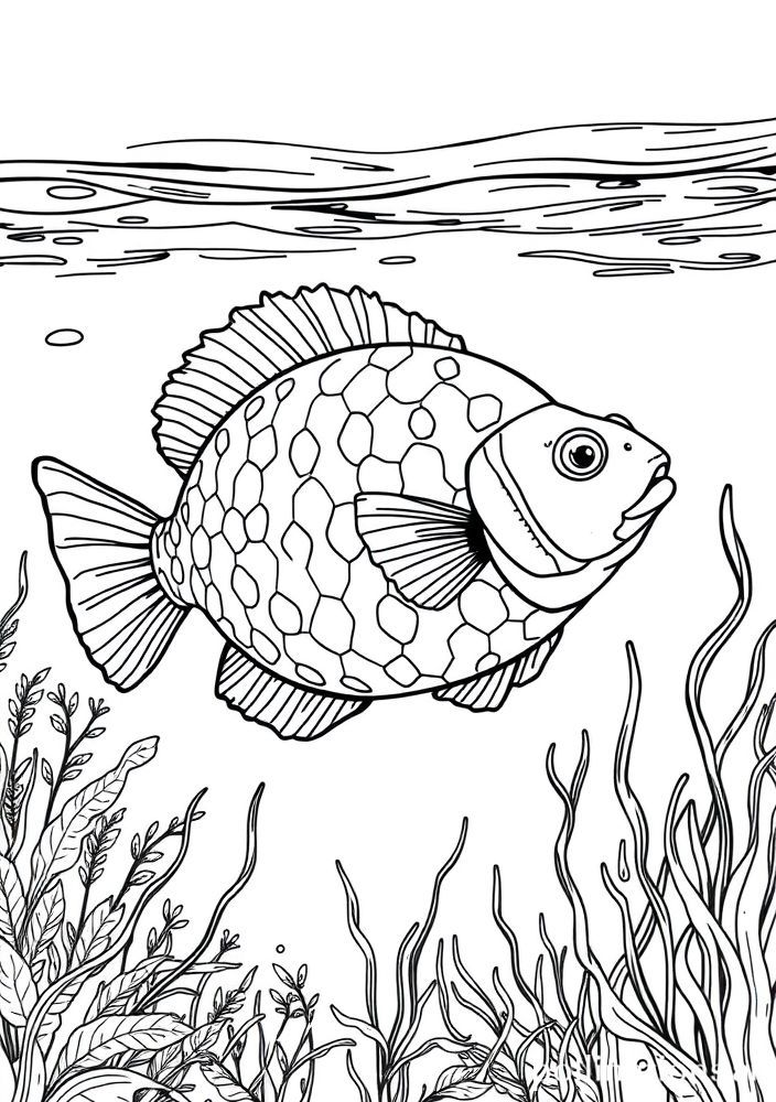Desenho de Peixe da Lua para colorir