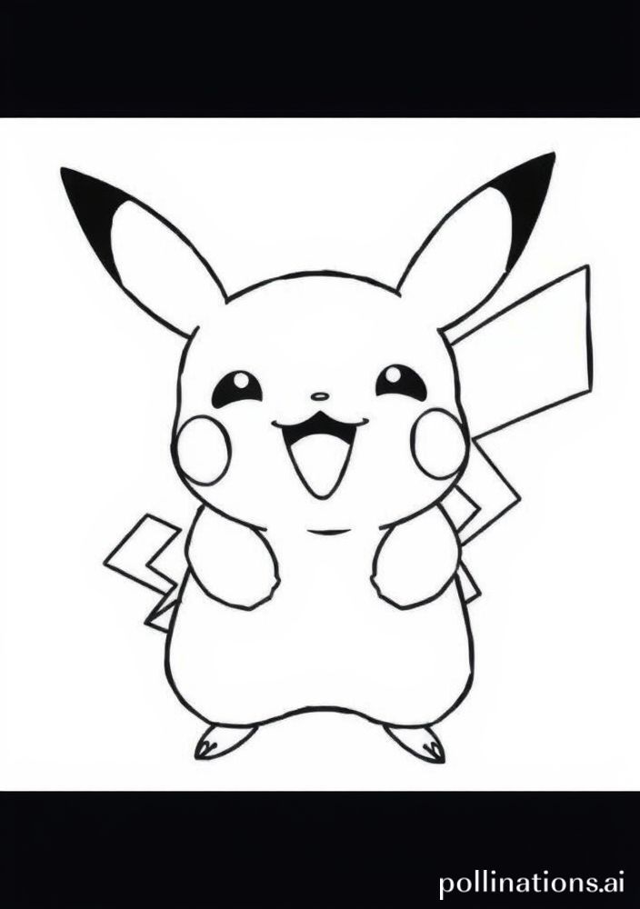Desenho de Pikachu divertido para colorir