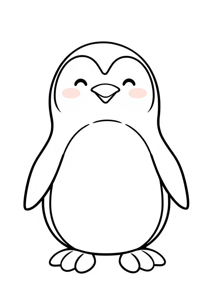 Desenho de Pinguim Amigável para Colorir
