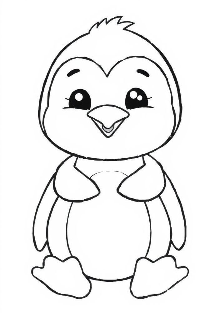 Desenho de Pinguim Feliz para colorir