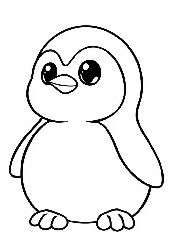 Desenho de Pinguim Kawaii para colorir